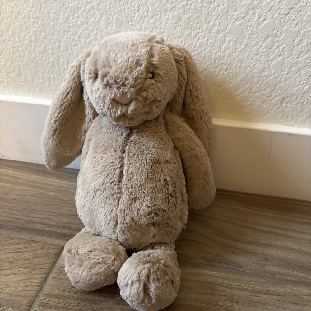 Jellycat Grey Bashful Bunny Rabbit Plush Stuffed Animal Toy Soft Lovey 12in